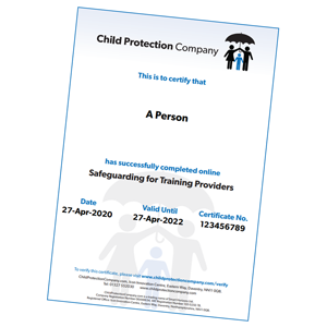 Certificate Safeguarding for Training Providers Certificate Safeguarding for Training Providers