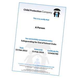 Out of school clubs certificate Out of school clubs certificate