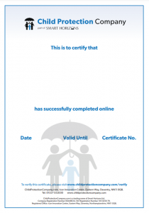 Child Protection Company Certificate example