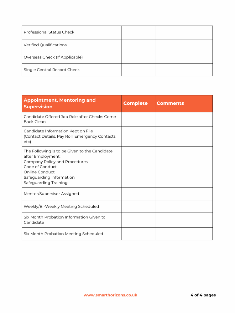 Safer recruitment checklist page 4
