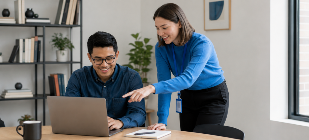 A designated safeguarding lead in a supervision session