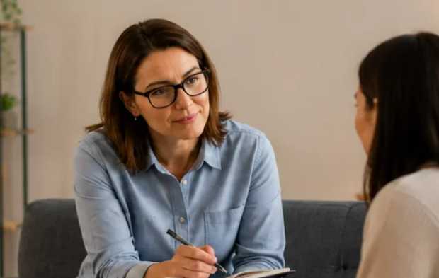 An early years manager holding a one-to-one supervision session