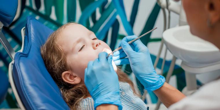 Young girl having a dental check-up