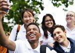 Group of teenage school children